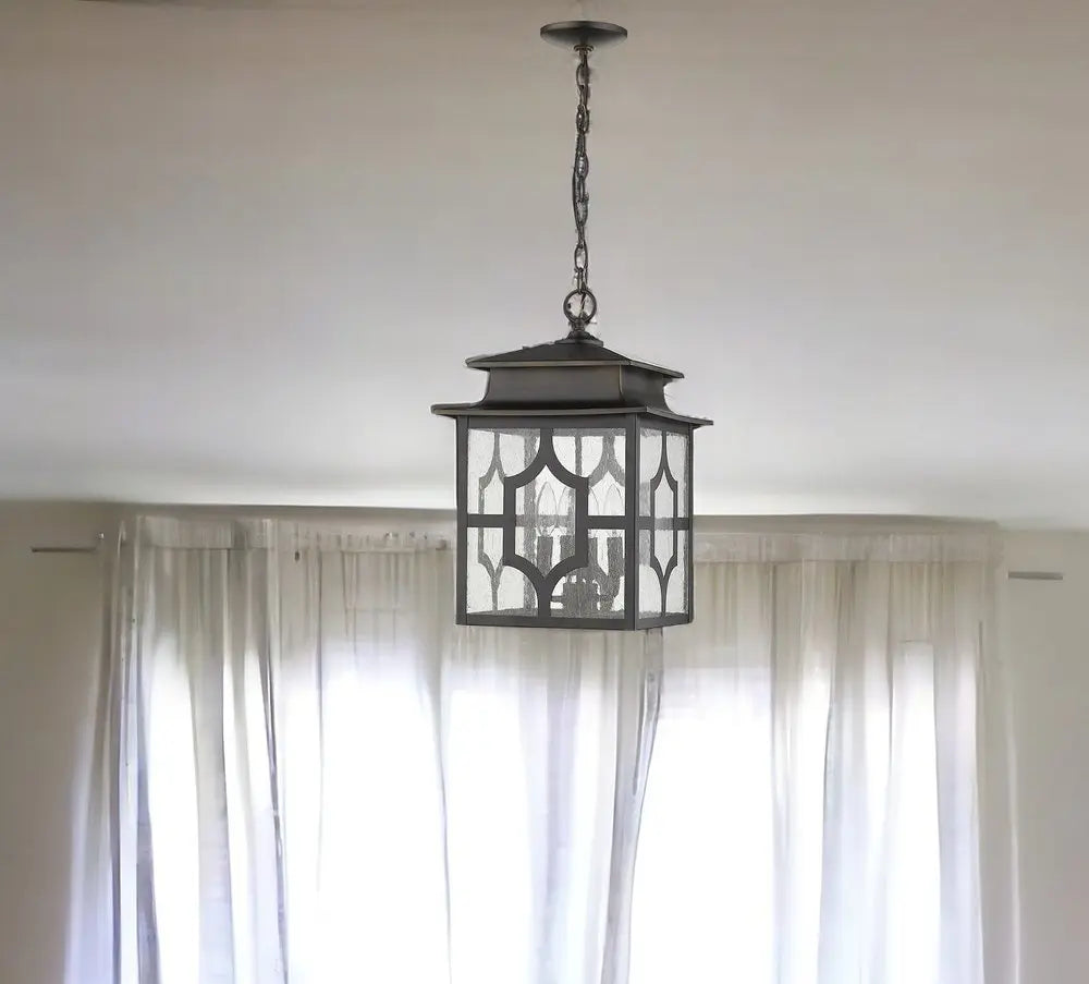 Calvert 4-Light Oil-Rubbed Bronze Hanging Lantern HomeRoots