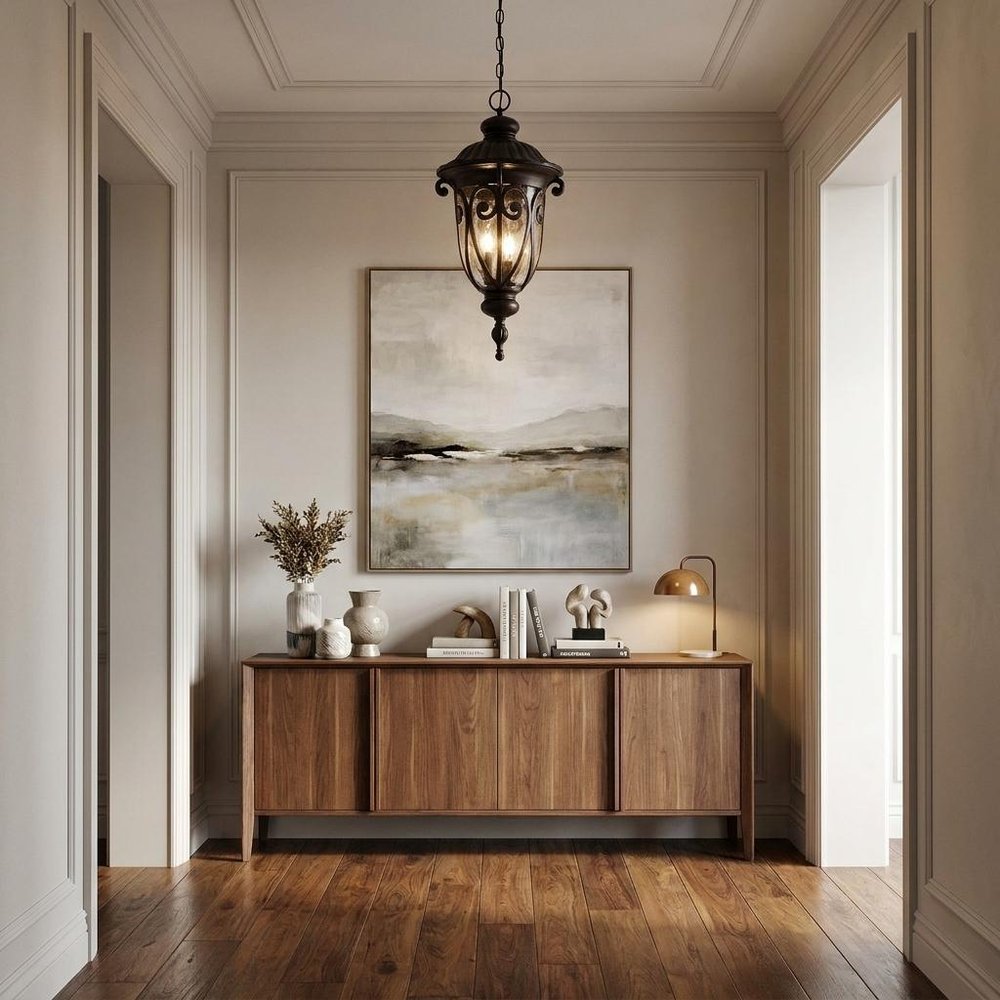 Naples 3-Light Marbelized Mahogany Hanging Light HomeRoots