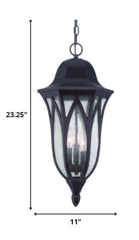 XL Matte Black Geometric Glass Hanging Light HomeRoots