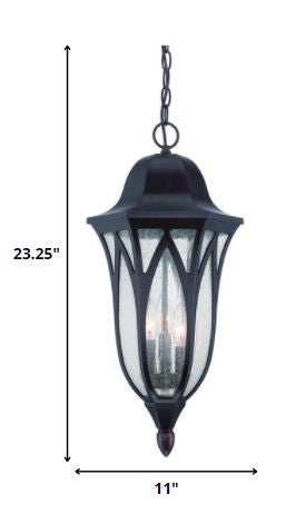XL Antique Bronze Geometric Glass Hanging Light HomeRoots