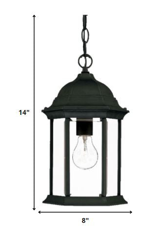 Matte Black Glass Lantern Hanging Light HomeRoots
