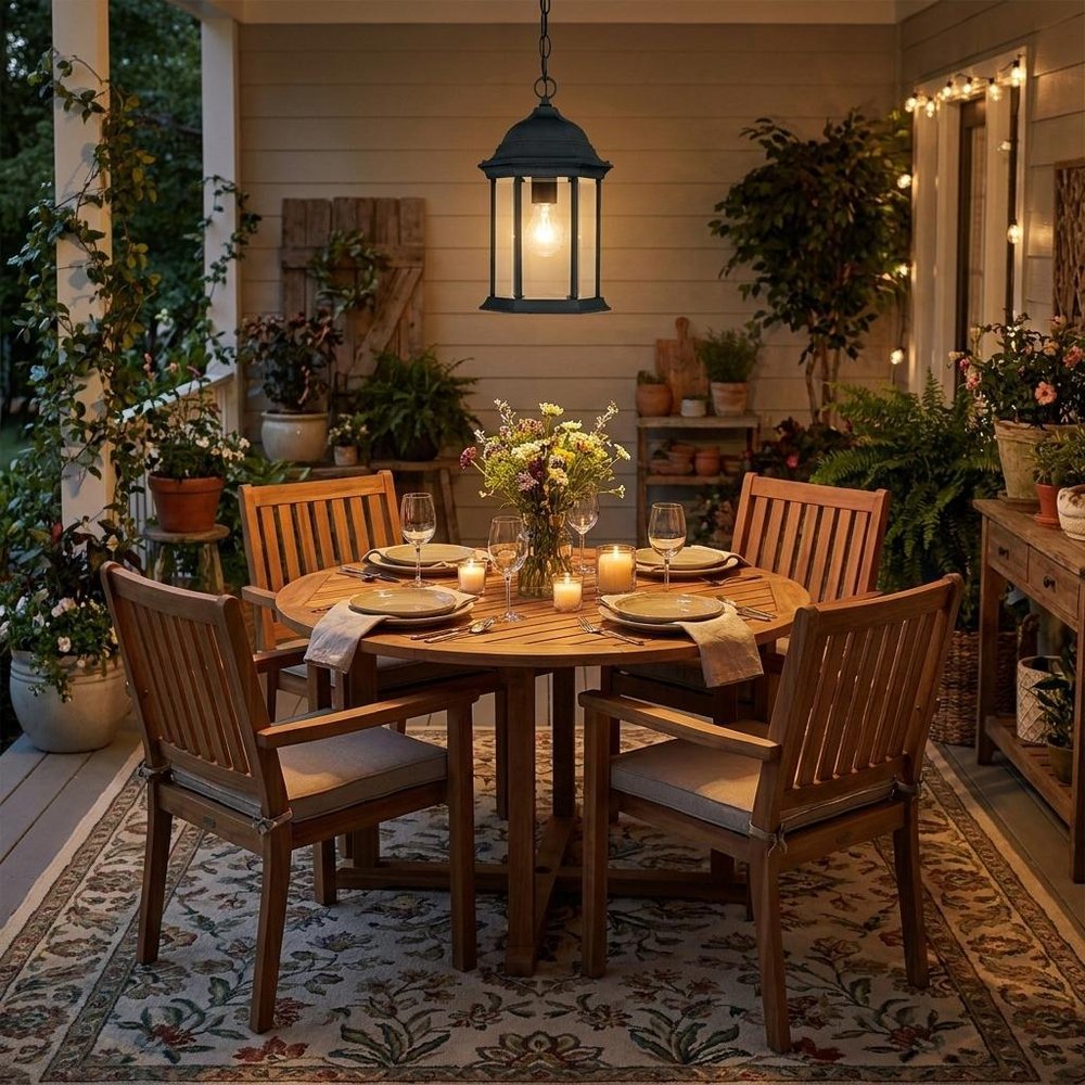 Matte Black Glass Lantern Hanging Light HomeRoots