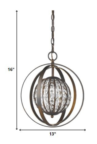 Brown Crystal Dimmable Ceiling Light With Brown Shades HomeRoots