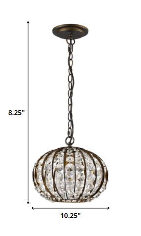 Brown Crystal Dimmable Ceiling Light With Brown Shades HomeRoots