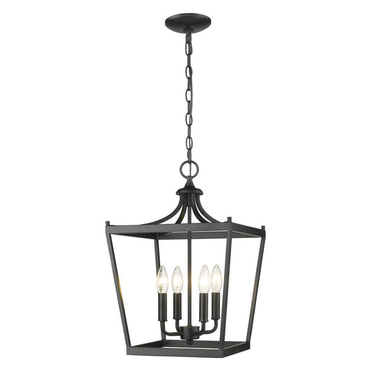 Black Metal Four Light Dimmable Ceiling Light HomeRoots