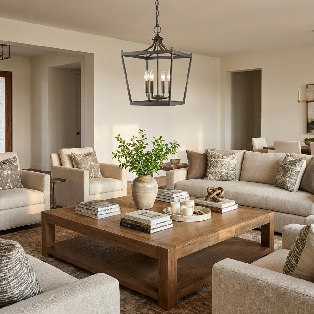 Brown Metal Four Light Dimmable Ceiling Light HomeRoots