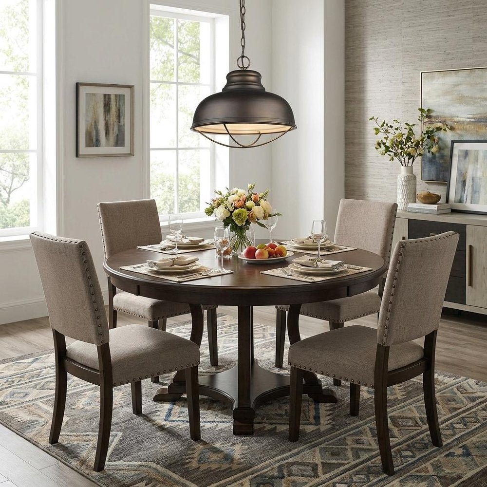 Ansen 1-Light Oil-Rubbed Bronze Pendant With Gloss White Interior Shade HomeRoots