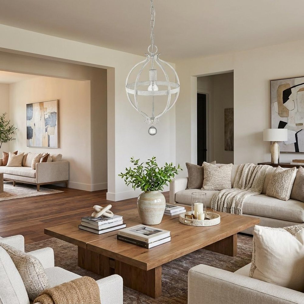 Callie 1-Light Country White Pendant HomeRoots