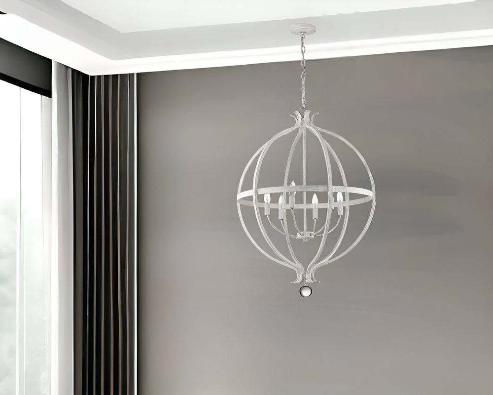 Callie 6-Light Country White Pendant HomeRoots