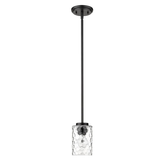 Black Metal and Glass Mini Pendant Hanging Light HomeRoots