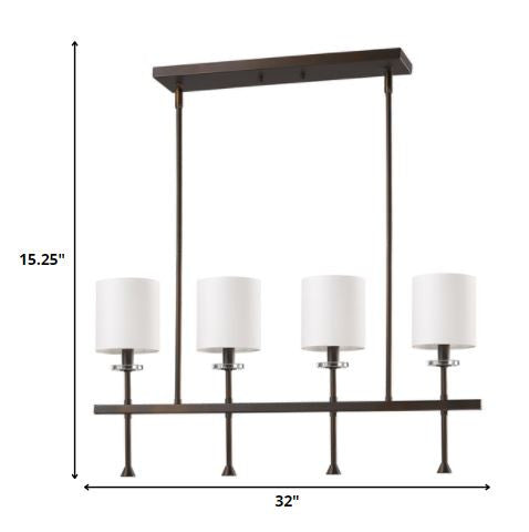 Brown Crystal Four Light Dimmable Ceiling Light HomeRoots