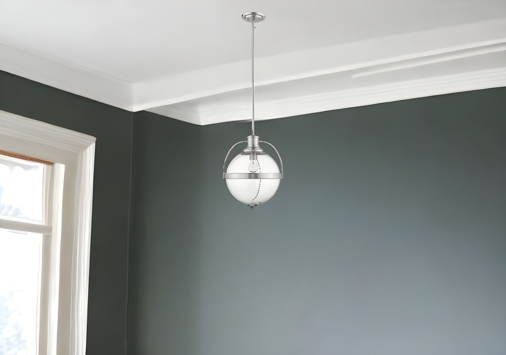 Kassian 1-Light Satin Nickel Pendant HomeRoots