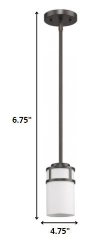 Brushed Bronze Minimalist Cylindrical Hanging Light HomeRoots