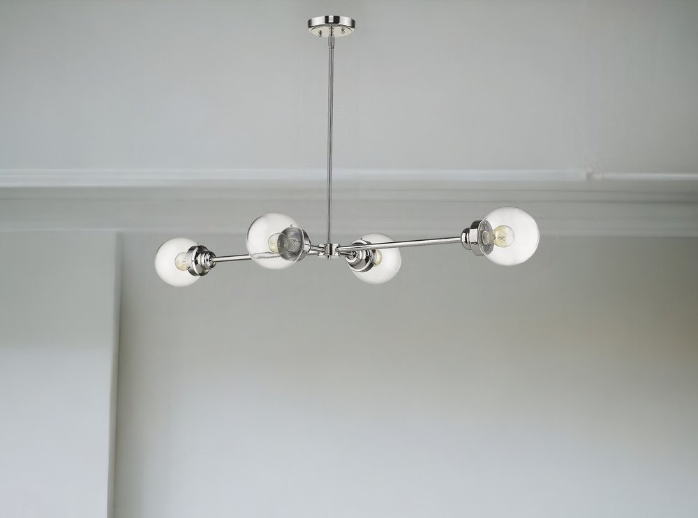 Portsmith 4-Light Polished Nickel Island Pendant HomeRoots