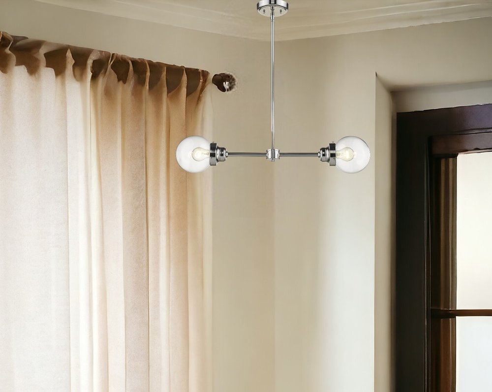 Portsmith 2-Light Polished Nickel Island Pendant HomeRoots