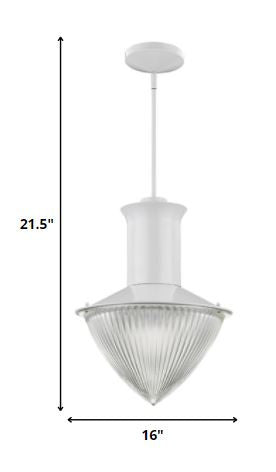 Skylar 1-Light White Pendant With Halophane Glass Shade HomeRoots