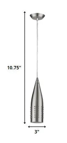 Narrow Silver Hanging Light with Glass Studs HomeRoots