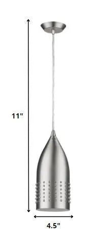 Silver Hanging Light with Glass Studs HomeRoots