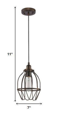 Antique Bronze Wire Pendant Hanging Light HomeRoots
