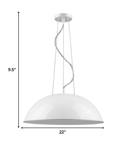 Layla 1-Light White Bowl Pendant HomeRoots