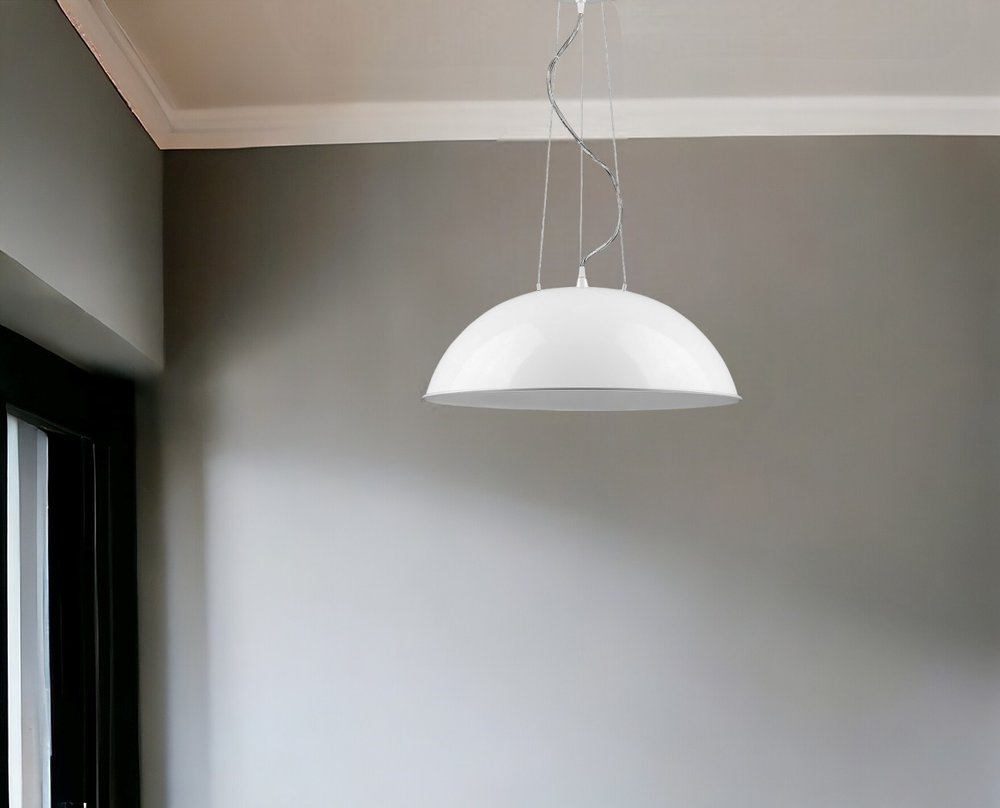 Layla 1-Light White Bowl Pendant HomeRoots