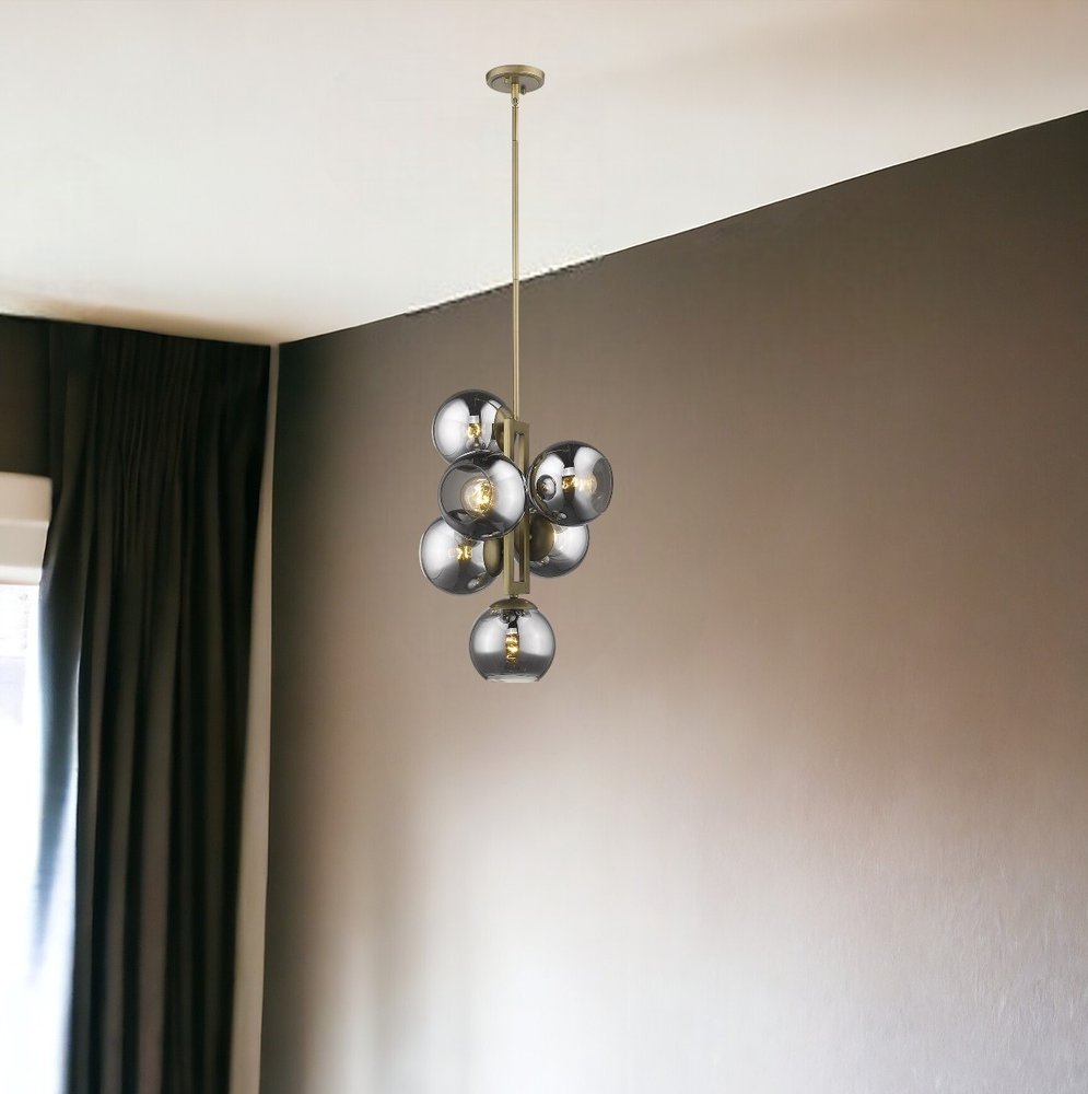 Lunette 6-Light Aged Brass Pendant HomeRoots