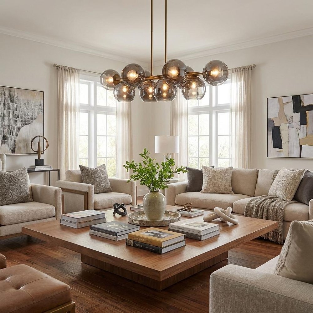 Lunette 10-Light Aged Brass Island Pendant HomeRoots
