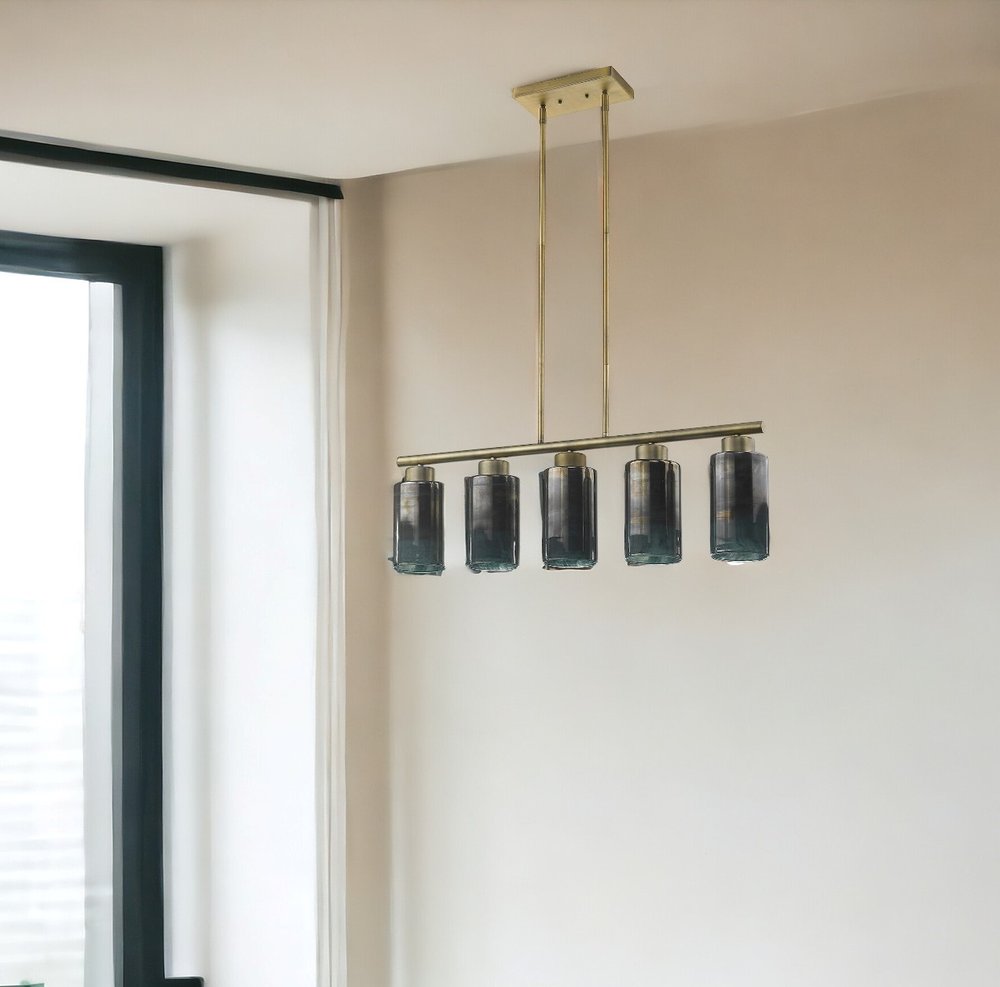 Monet 5-Light Brass Pendant HomeRoots