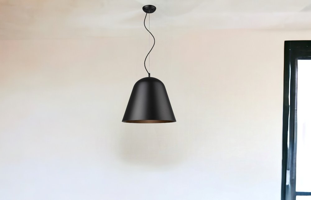 Knell 1-Light Matte Black Pendant HomeRoots