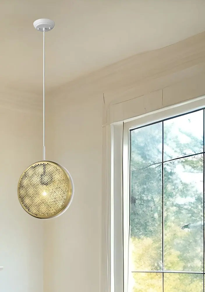 Tholos 1-Light White Pendant HomeRoots