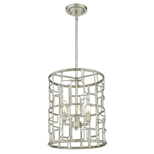 Amoret 3-Light Antique Silver Convertible Pendant HomeRoots