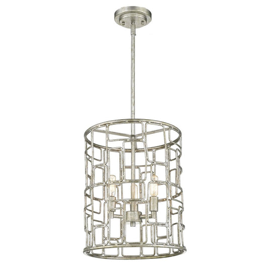 Amoret 3-Light Antique Silver Convertible Pendant HomeRoots