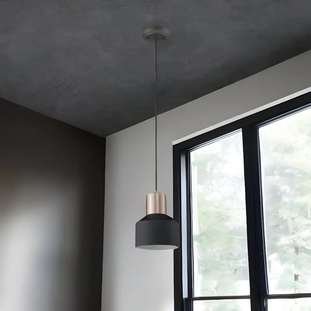 Matte Black and Rose Gold Pendant Hanging Light HomeRoots