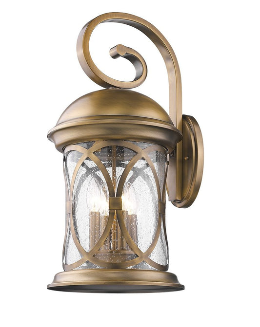 Lincoln 4-Light Antique Brass Wall Light HomeRoots