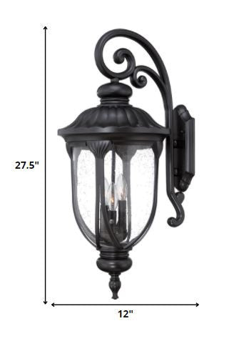 Laurens 3-Light Matte Black Wall Light HomeRoots