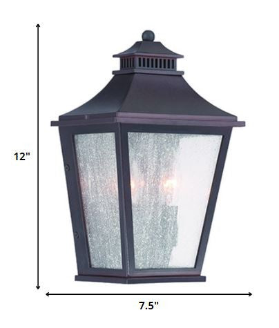 Black And Clear Two Light Frosted Dimmable Outdoor Hanging Lights With Black And Clear Shades HomeRoots