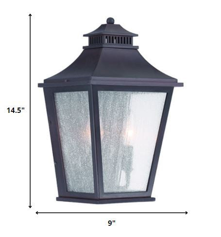 Black And Clear Two Light Seeded Dimmable Outdoor Hanging Lights With Black And Clear Shades HomeRoots