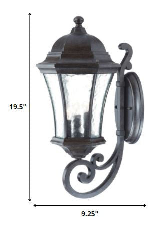 Black And Clear Three Light Hammered Dimmable Outdoor Hanging Lights With Black And Clear Shades HomeRoots