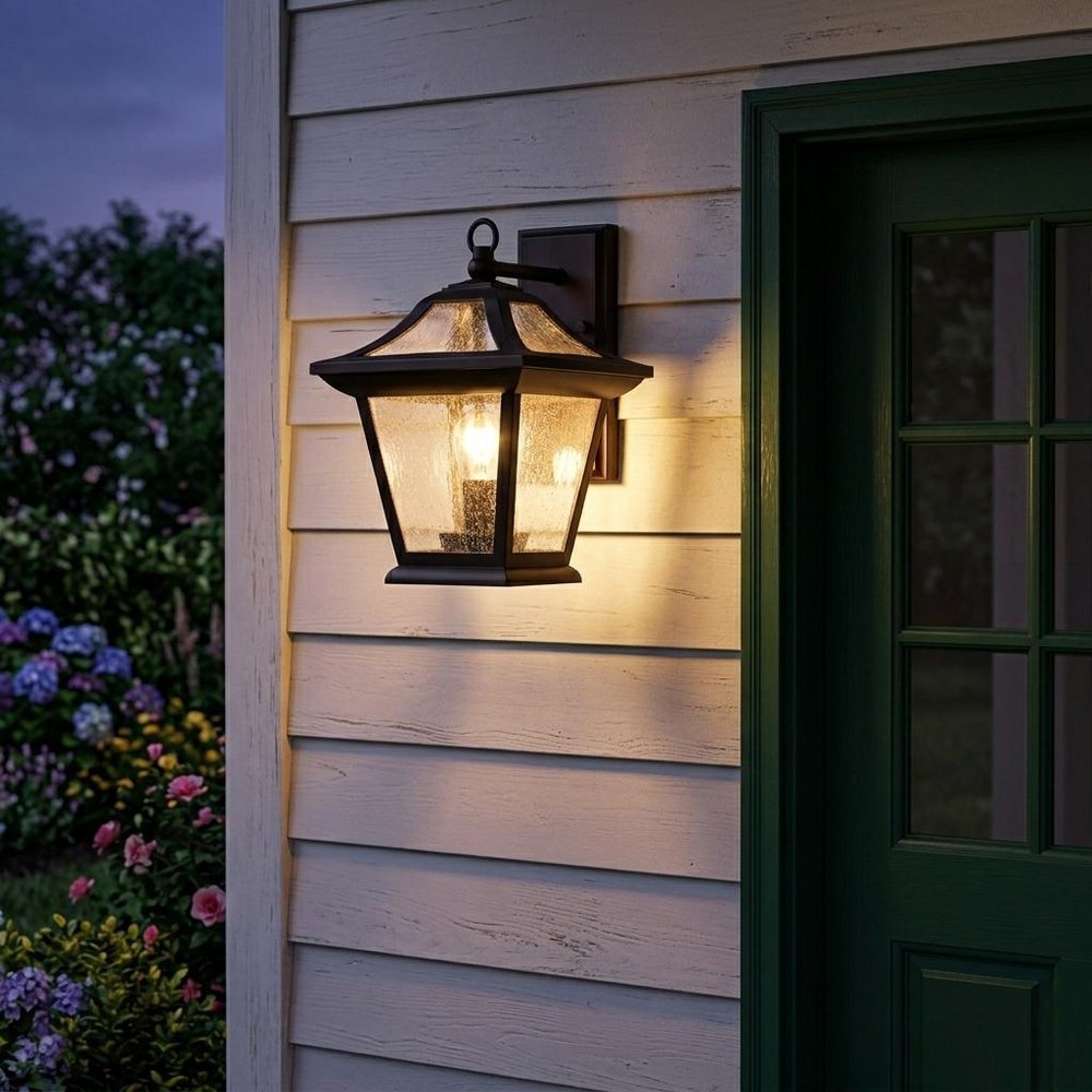 XL Antique Bronze Birdhouse Shape Outdoor Wall Light HomeRoots
