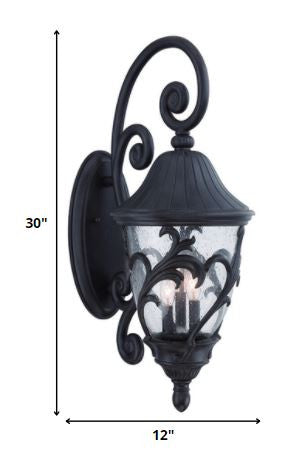 Black And Clear Three Light Frosted Dimmable Outdoor Hanging Lights With Black And Clear Shades HomeRoots