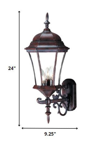 Dark Brown Ornamental Carousel Lantern Wall Light HomeRoots
