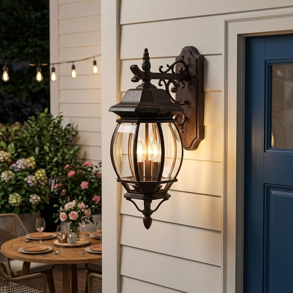 Three Light Dark Brown Hanging Glass Globe Wall Light HomeRoots