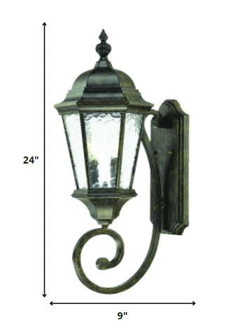 Two Light Antique Black Carousel Lantern Wall Light HomeRoots