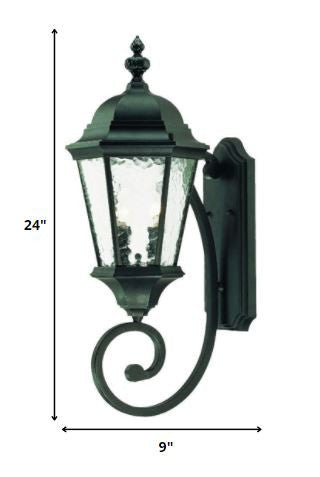 Two Light Matte Black Carousel Lantern Wall Light HomeRoots