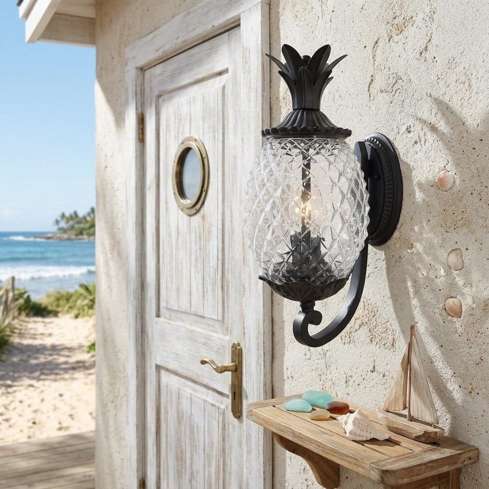 Matte Black Pineapple Wall Light HomeRoots
