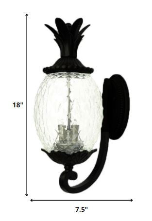 Matte Black Pineapple Wall Light HomeRoots