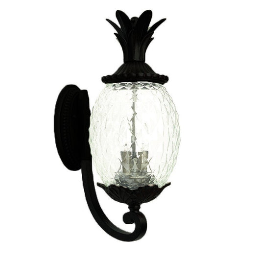 Matte Black Pineapple Wall Light HomeRoots
