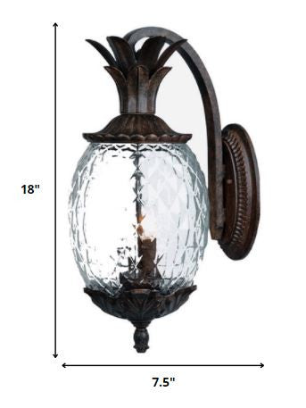 Antique Bronze Hanging Pineapple Wall Light HomeRoots