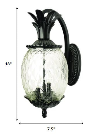 Matte Black Hanging Pineapple Wall Light HomeRoots