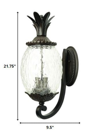 Black And Clear Three Light Crackled Dimmable Outdoor Hanging Lights With Black And Clear Shades HomeRoots